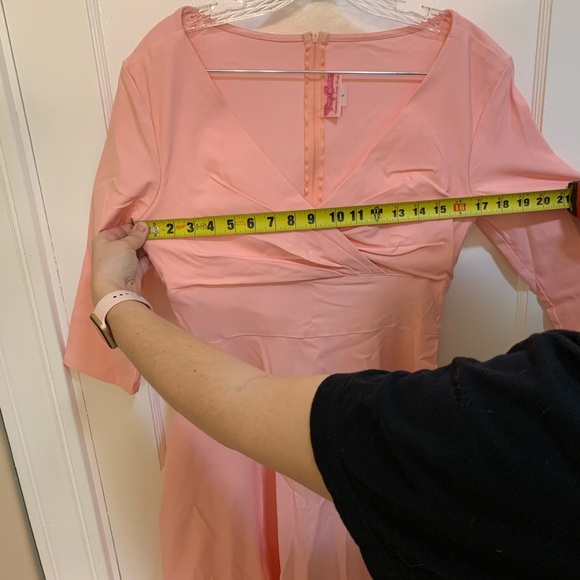 Large - GUC - Pinup Girl Clothing Erin Swing dress in Baby Pink - Picture 4 of 5